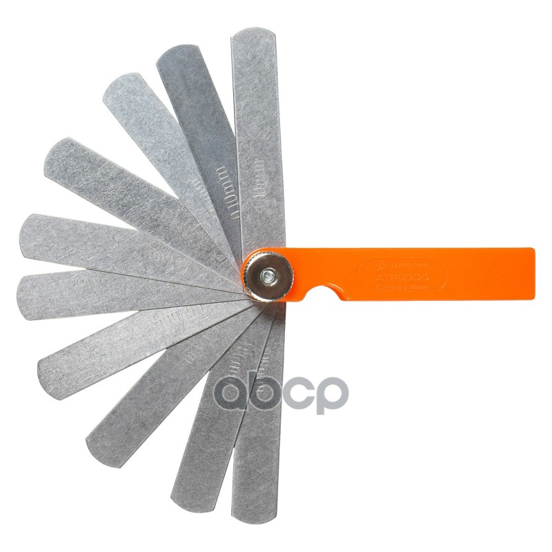 Щуп измерительный набор 11пр. (0,1-1мм, L-75мм, пластиковый корпус), блистер (ATBQ300)