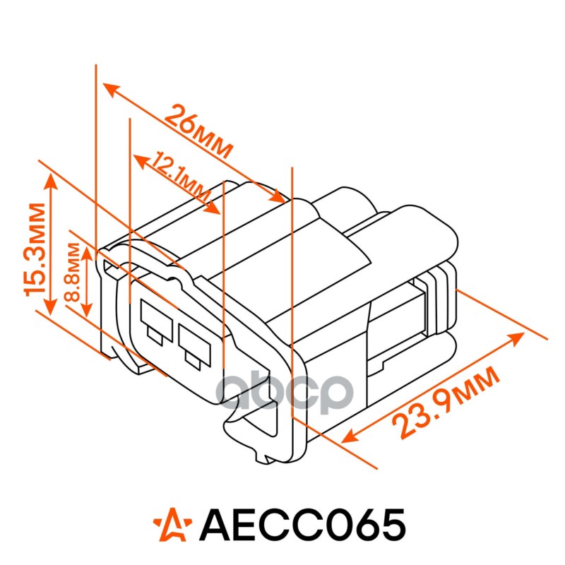 Разъём 2 pin с проводами для датчика детонации Toyota Corolla, RAV4, Camry Airline AECC065 8961506010;8961520090;8961502020;