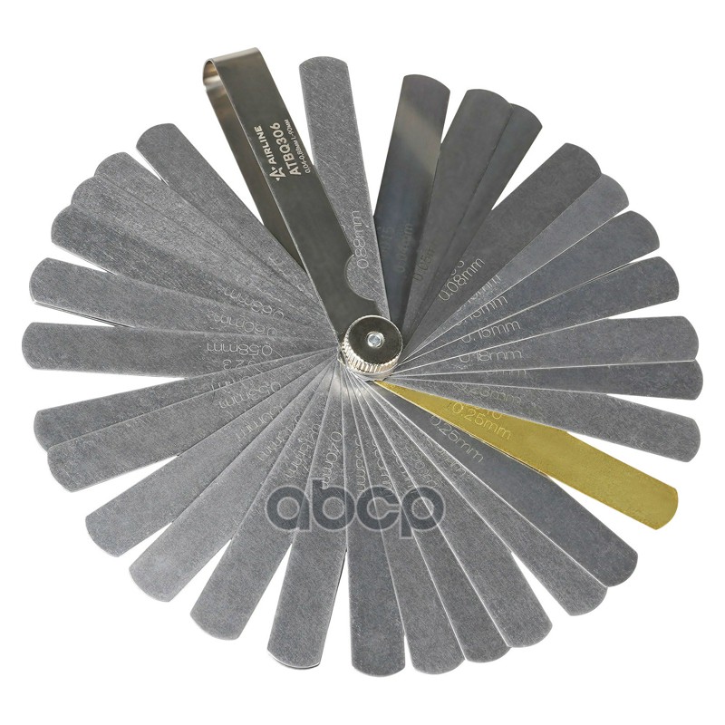 Щуп измерительный набор 32пр. (0,04-0,88мм, L-90мм, стальной корпус), блистер (ATBQ306)