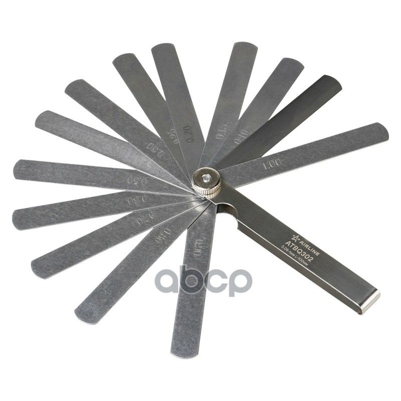 Щуп измерительный набор 13пр. (0,05-1мм, L-100мм, стальной корпус), блистер (ATBQ302)