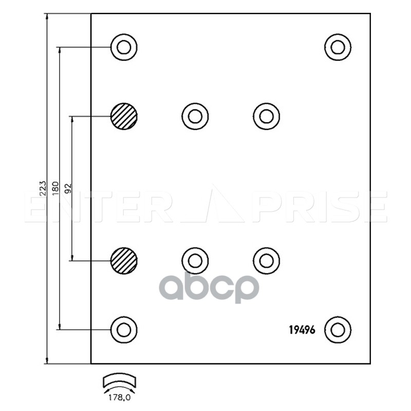 Накладки тормозные 19496/19488 2-й ремонт MAN, MB 410х223 (с заклёпками) ->15000