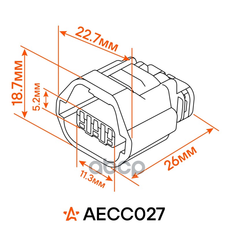 Разъём 3 pin с проводами для датчика фазы Mitsubishi Lancer IX, Hyundai Getz Airline AECC027 3931038050;ZJ1018221;3322050G02;91173944;138138;3310065D00;J005T23191;J5T23071;MD327107;91175909;3322050G01;J005T23071A;3931038030;BP4W18230;91174659;J5T23071A;J5