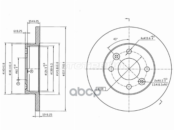 Диск тормозной (Спереди) Renault Logan 04-16 / Sandero 09-14 Sat арт. ST-25-0123
