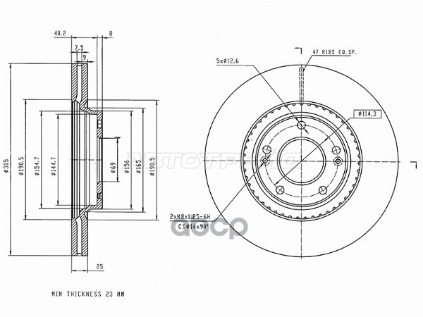 Диск тормозной (Спереди) Hyundai Elantra 20-23 / Sonata 19-23 Sat арт. ST-25-0015