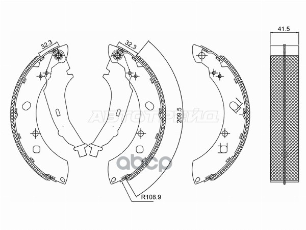 Колодки тормозные барабанные Skoda Rapid 12- / Volkswagen Polo 09-22 BAIKOR арт. BKBR0104