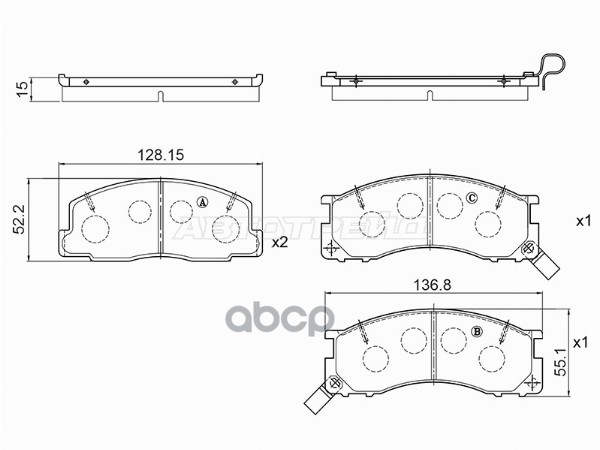 Колодки тормозные (Спереди) Toyota Estima 90-99 / Estima Emina 92-99 BAIKOR арт. BKBR0125