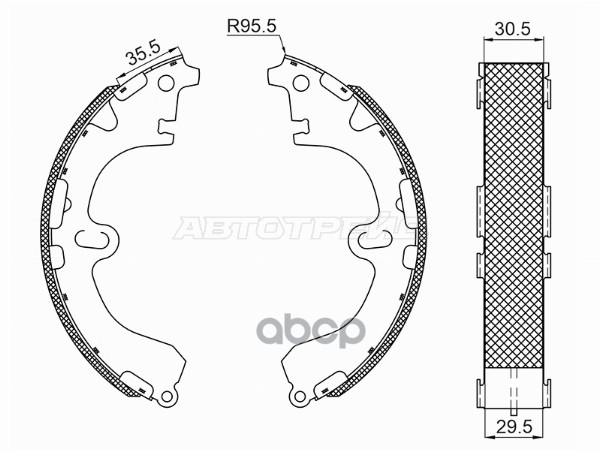 Колодки тормозные барабанные Toyota Caldina (T190,T210) 92-02 / Camry Japan 90-98 BAIKOR арт. BKBR0086