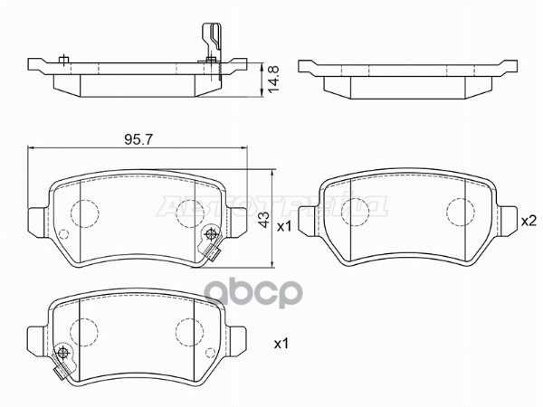 Колодки тормозные (Сзади) Opel Astra 98-13 / Corsa 00-03 BAIKOR арт. BKBR0134