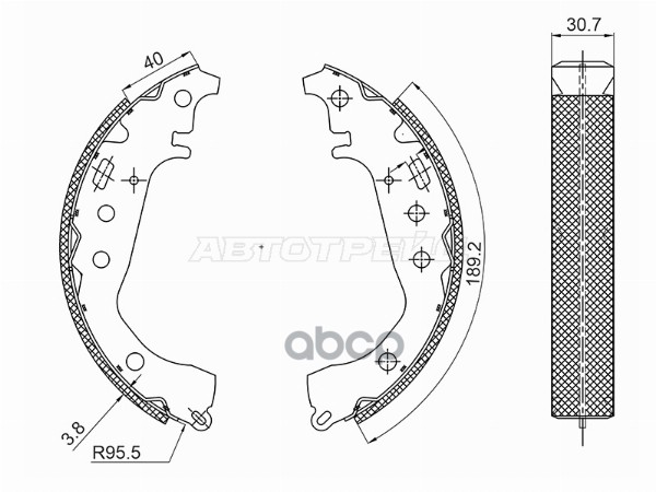 Колодки тормозные барабанные Toyota Allion (T240,T260) 01-16 / Corolla 00-19 BAIKOR арт. BKBR0088