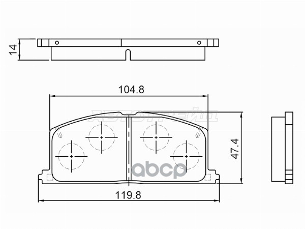 Колодки тормозные (Спереди) Toyota Caldina (T190) 92-02 / Camry Japan 82-92 BAIKOR арт. BKBR0087