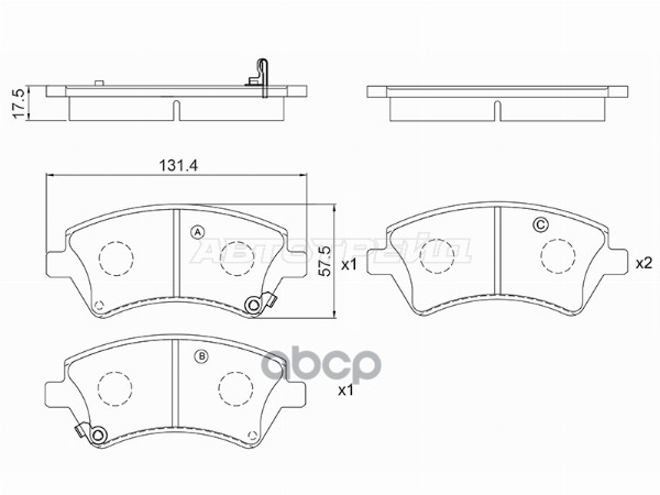 Колодки тормозные (Спереди) Toyota Corolla (E120) 00-07 / Corolla Fielder 00-06 BAIKOR арт. BKBR0126
