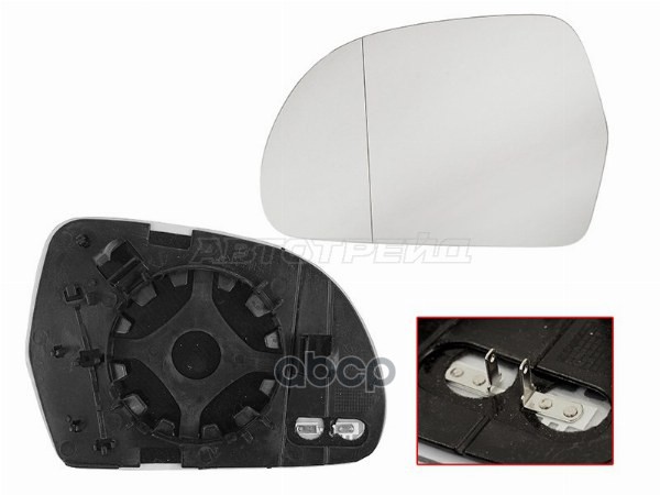 Полотно зеркала Audi A3 08-13 / A4 08-12 (Слева/ Обогрев/ сферическое) Sat арт. ST-SD26-940G-2