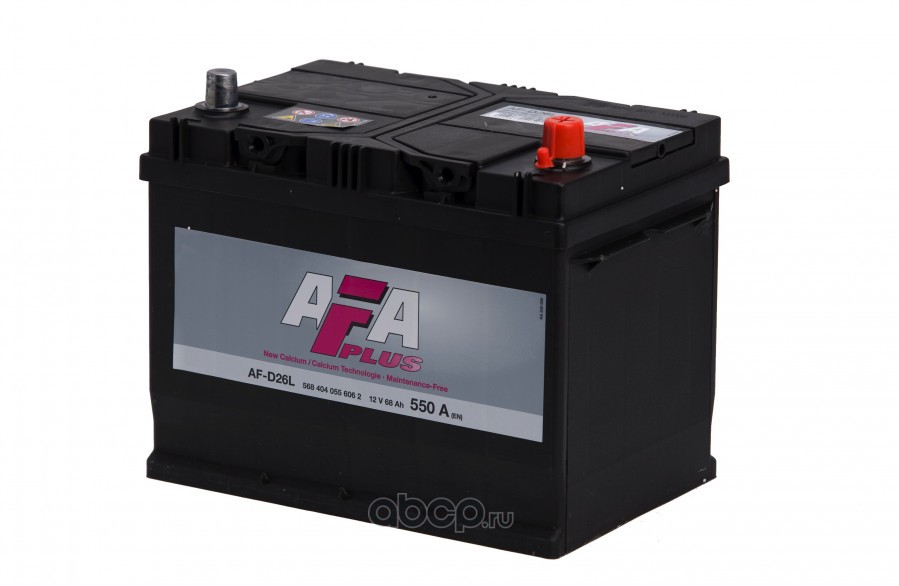 AFA AFD26L Аккумулятор PLUS 68 А/ч обратная R+ 261x175x220 EN550 А