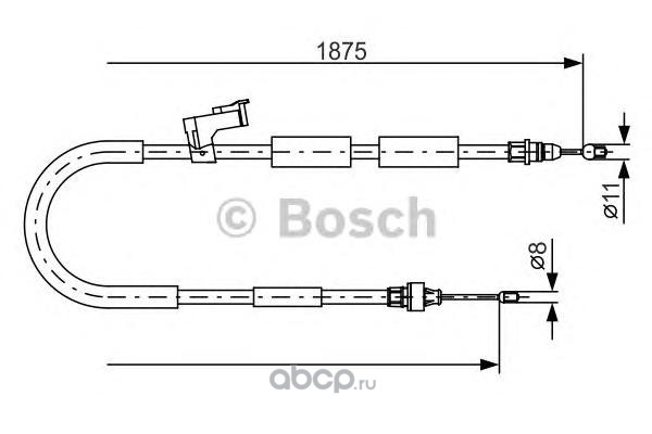 Bosch 1987482057 Трос ручного тормоза mazda 3 1.4-2.0 1875мм MAZDA3