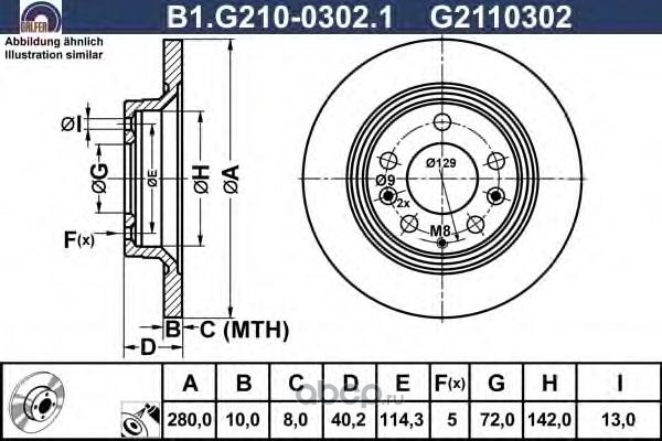 GALFER B1G21003021 Тормозной диск