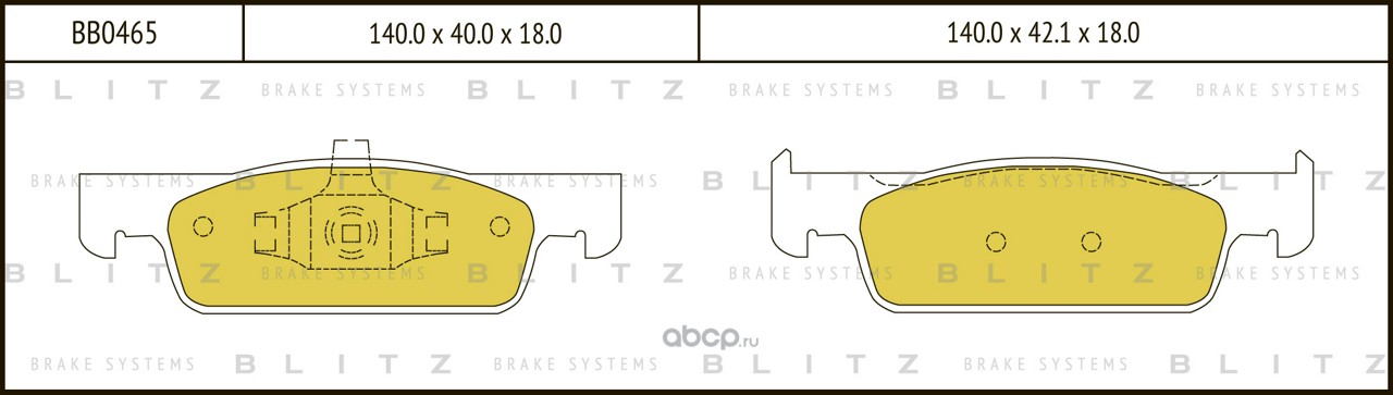 Blitz BB0465 Колодки тормозные дисковые передние