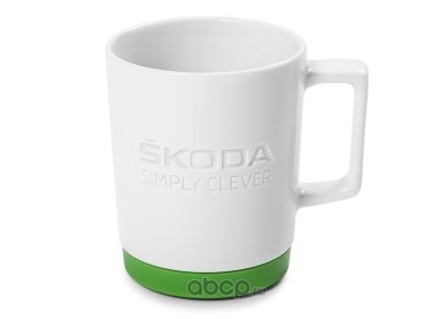 VAG 000069601AE212 Фарфоровая кружка Skoda Mug with Green Silikone Pad
