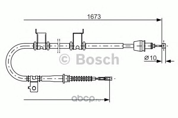 Bosch 1987482361 Трос ручного тормоза L KIA Ceed 07-12 /L=1673mm 1987482361