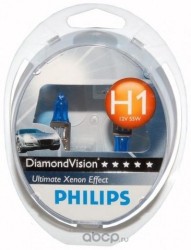 Philips 12258DVS2 Лампа 12V H1 55W Diamond Vision 2 шт. DUOBOX