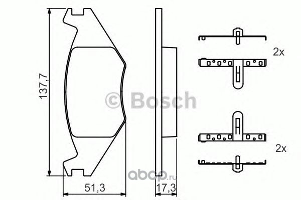 Bosch 0986468890 Комплект тормозных колодок, дисковый тормоз