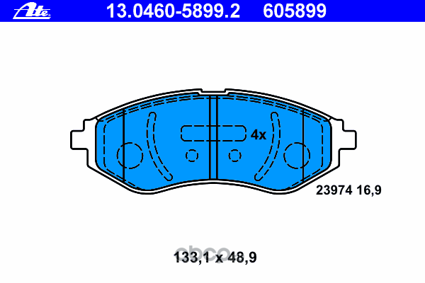 Ate 13046058992 Комплект тормозных колодок, дисковый тормоз