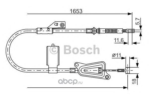 Bosch 1987477915 Трос, стояночная тормозная система