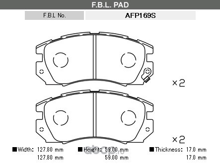 FBL AFP169S Комплект тормозных колодок, дисковый тормоз