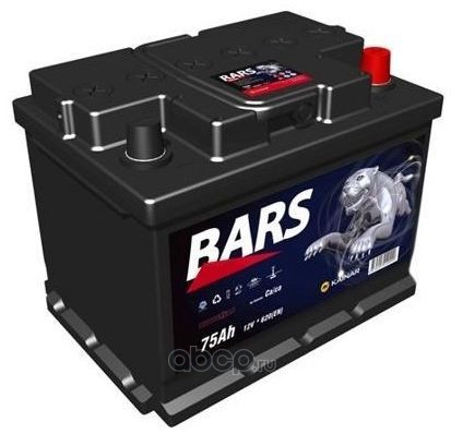 BARS 6CT75L0 Батарея аккумуляторная 75А/ч 720А 12В обратная полярн. стандартные клеммы