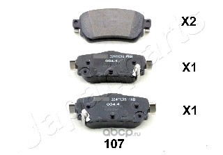 Japanparts PP107AF Комплект тормозных колодок, дисковый тормоз