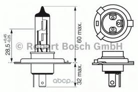 1 987 301 001 Лампа STANDARD H4 12V 6055W (блистер) Bosch 1987301001