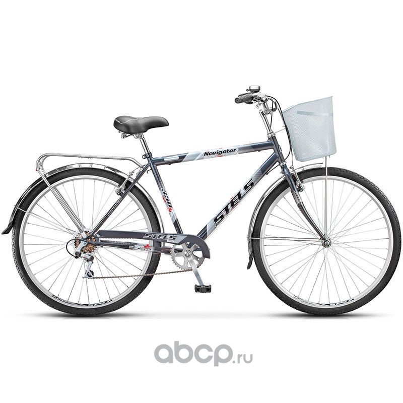 Stels VSK0000769843 STELS Navigator 350 Gent 28&quot; Велосипед дорожный 28&quot; 7 скоростей рама сталь 20&quot; с корзиной чёрны 2016