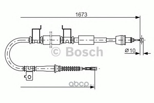 Bosch 1987482362 Трос ручного тормоза R KIA Ceed 07-12 /L=1673mm 1987482362