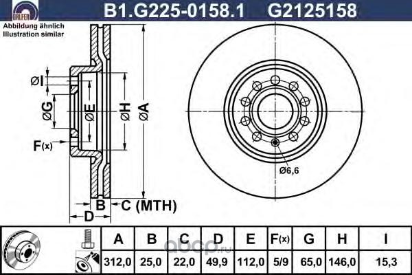 GALFER B1G22501581 Тормозной диск