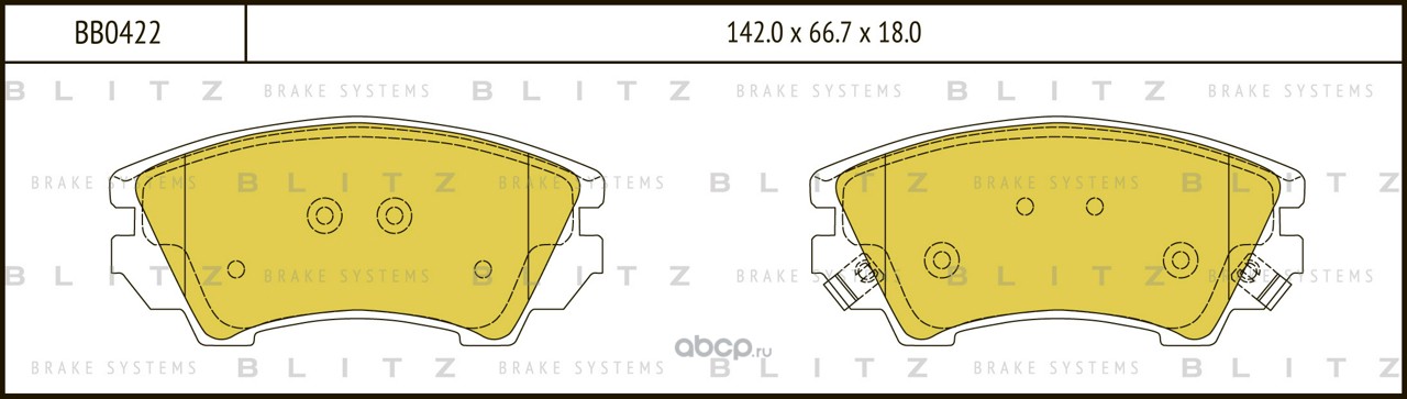 Blitz BB0422 Колодки тормозные дисковые передние