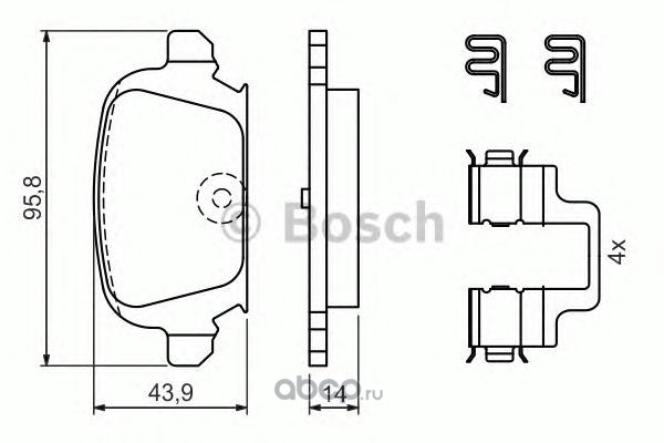 Bosch 0986424528 Комплект тормозных колодок, дисковый тормоз