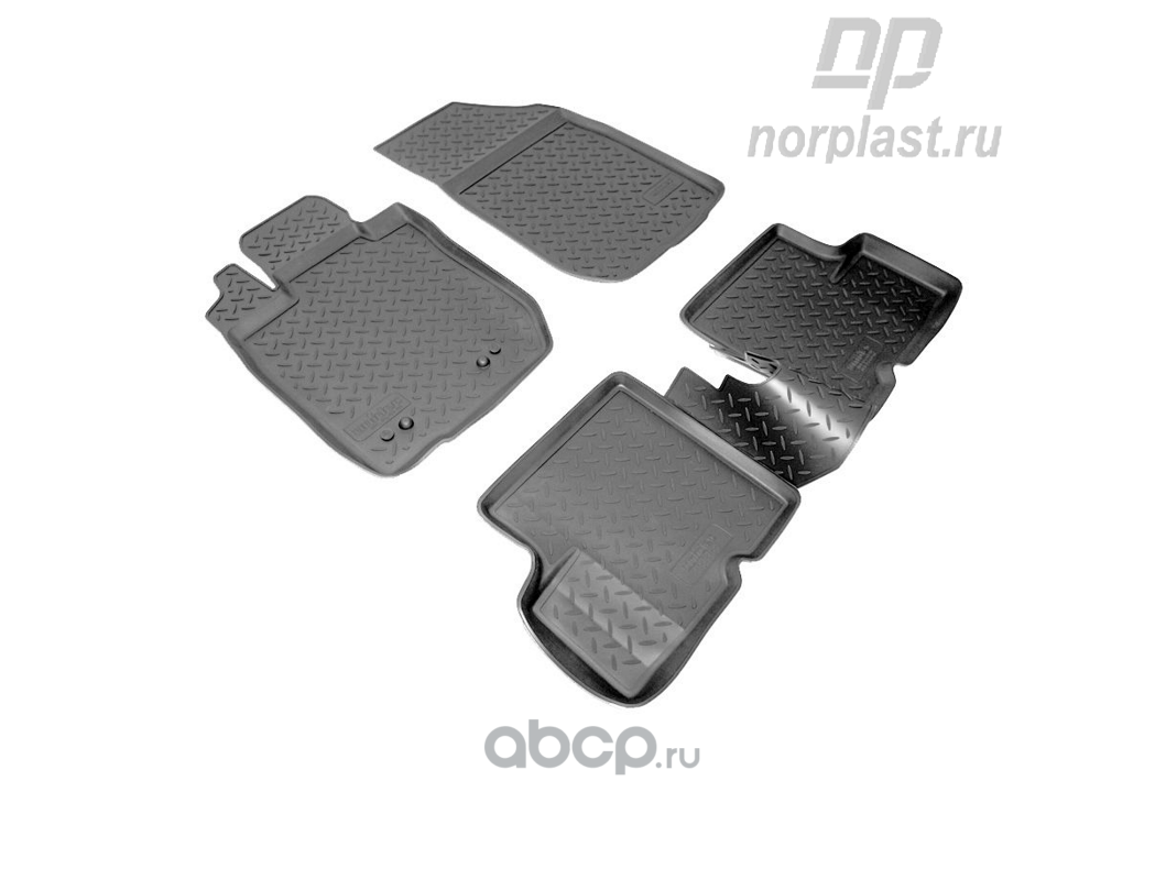 NORPLAST NPLPO6904 Коврики в салон полиуретан RENAULT Duster 4 AWD, 2011 / NISSAN Terrano, 4WD, 2014 черный комплект