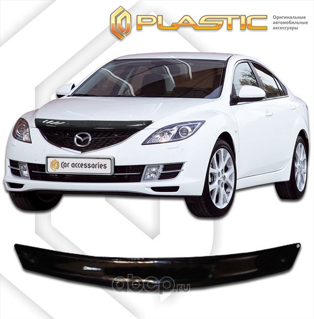 CA plastic 2010010103323 Дефлектор капота Mazda 6 седан  2007-2012 GH Classic черный