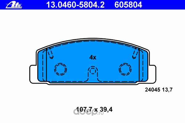 Ate 13046058042 Комплект тормозных колодок, дисковый тормоз
