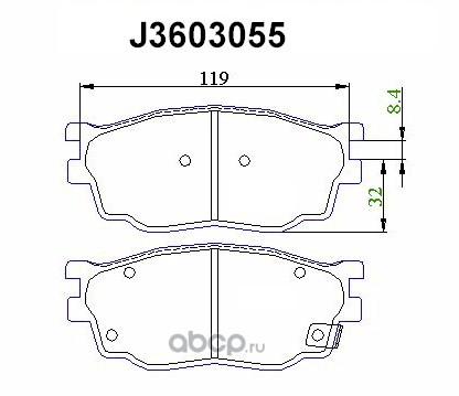 Nipparts J3603055 Комплект тормозных колодок, дисковый тормоз