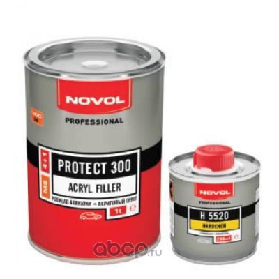 Novol 37031 Грунт NOVOL PROTECT300 4+1 MS белый 1л +0,25 отв.