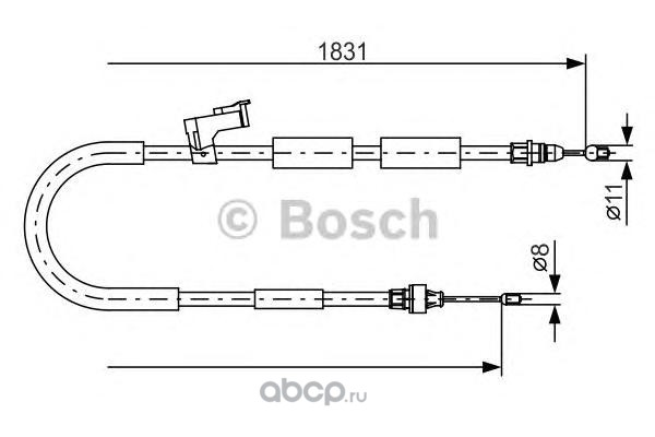 Bosch 1987482058 Трос ручного тормоза mazda 3 1.4-2.0 1831мм MAZDA3