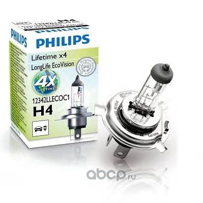 Philips 12342LLECOC1 Лампа 12V H4 60/55W Longerlife Eco Vision 1 шт. картон