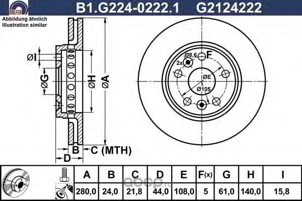 GALFER B1G22402221 Тормозной диск