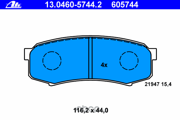 Ate 13046057442 Комплект тормозных колодок, дисковый тормоз