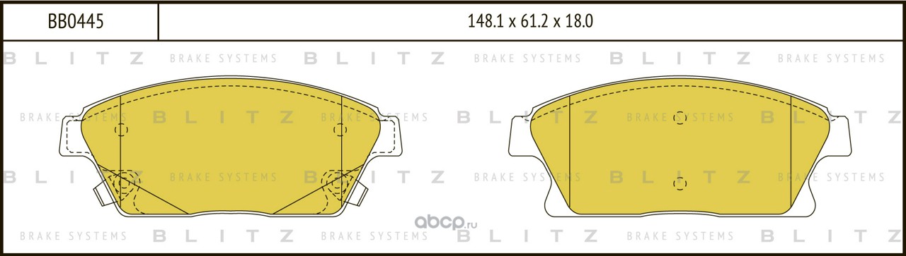 Blitz BB0445 Колодки тормозные дисковые передние