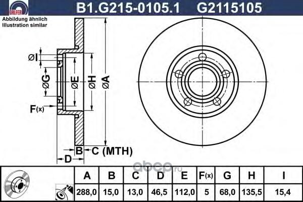 GALFER B1G21501051 Тормозной диск