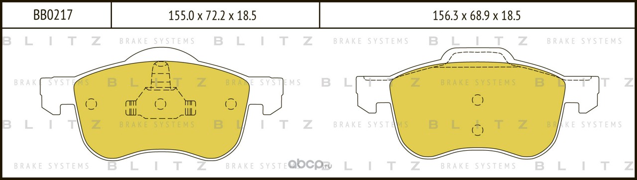 Blitz BB0217 Колодки тормозные дисковые передние