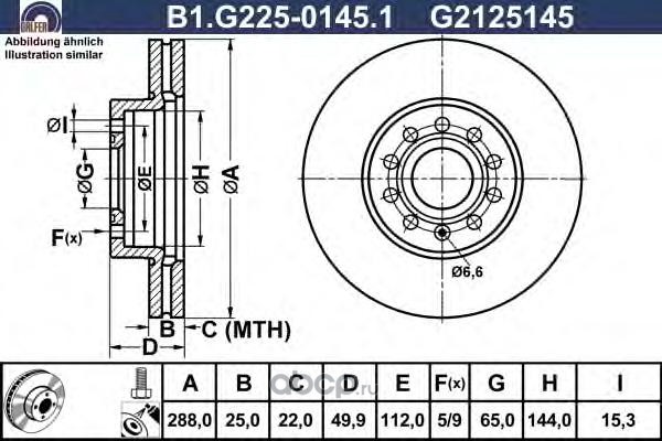 GALFER B1G22501451 Тормозной диск