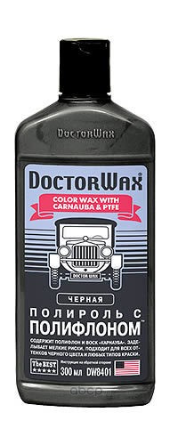Doctor Wax DW8401 Полироль с полифлоном черный 300мл