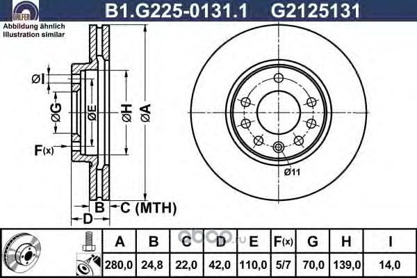 GALFER B1G22501311 Тормозной диск